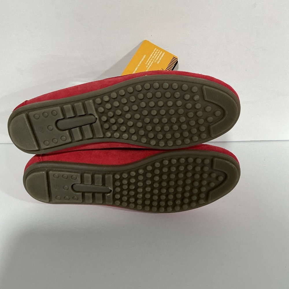 Pierro Masetti Red Leather Suede Moccasin, Driving Shoe, Loafer, 9, NWT - Picture 7 of 9
